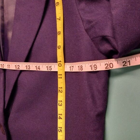 Sag Harbor Petite Purple Wool Women's Petitie single Button Jacket - Picture 3 of 7